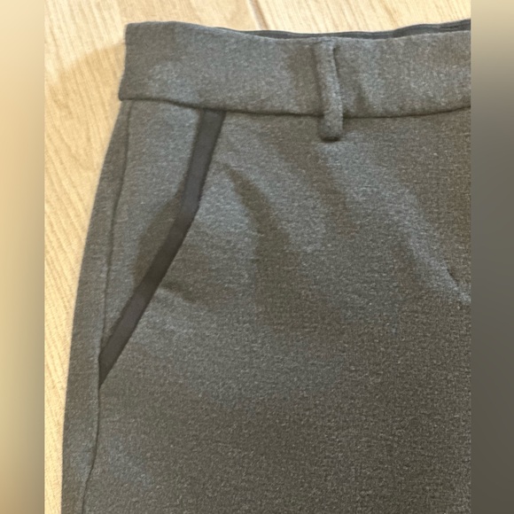 SALE ITEM: Express 2 Stretch Mid-rise Ankle Columnist Gray Black Piping - Picture 3 of 11